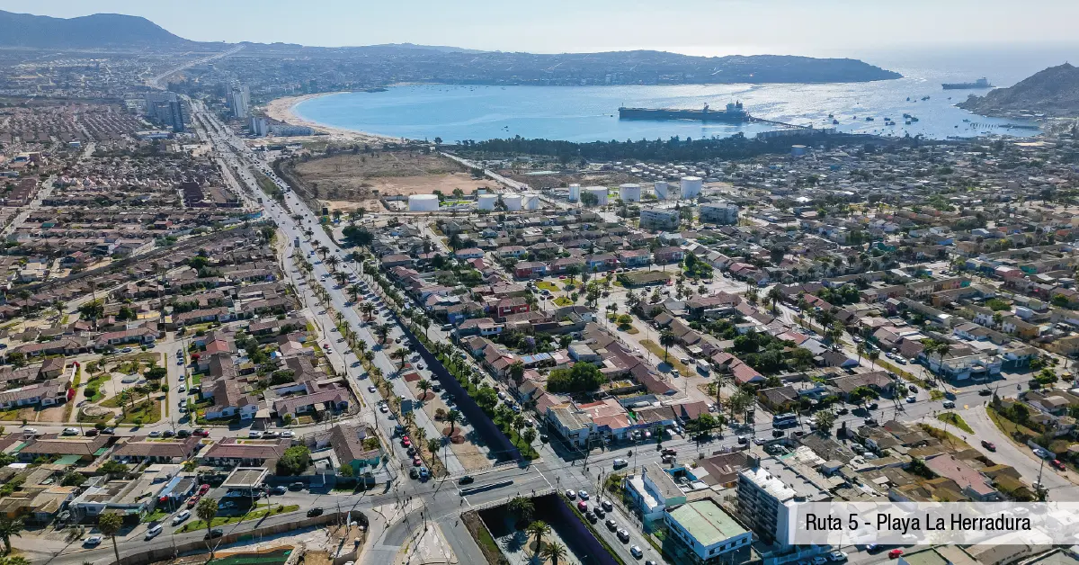 Conexión de Ruta 5 con Playa La Herradura, rápido acceso a Condominio Jesús Rivera 3, Coquimbo.