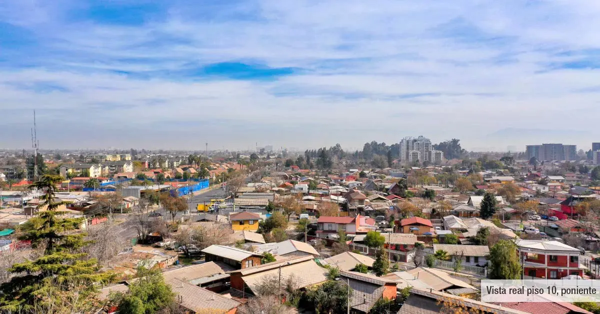 Vista poniente hacia la comuna desde el piso 10 de Edificio Lía Aguirre, La Florida.
