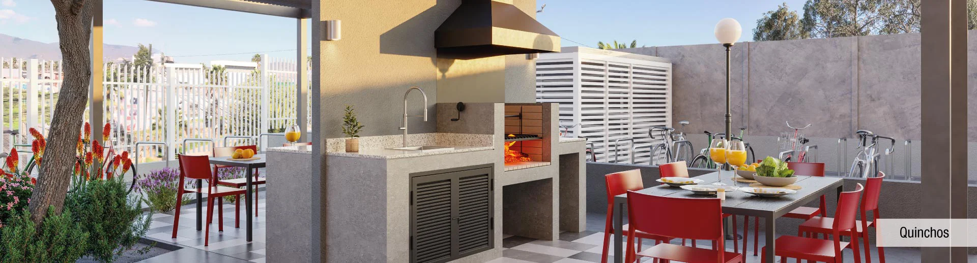 Quinchos equipados en primer piso, ideales para compartir en Condominio Jesús Rivera 3.