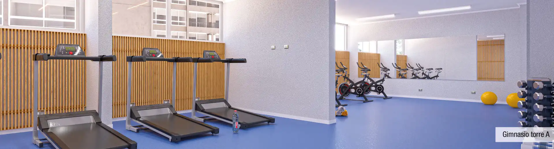 Gimnasio totalmente equipado en Torre A de Condominio Francisco Zelada, Estación Central.