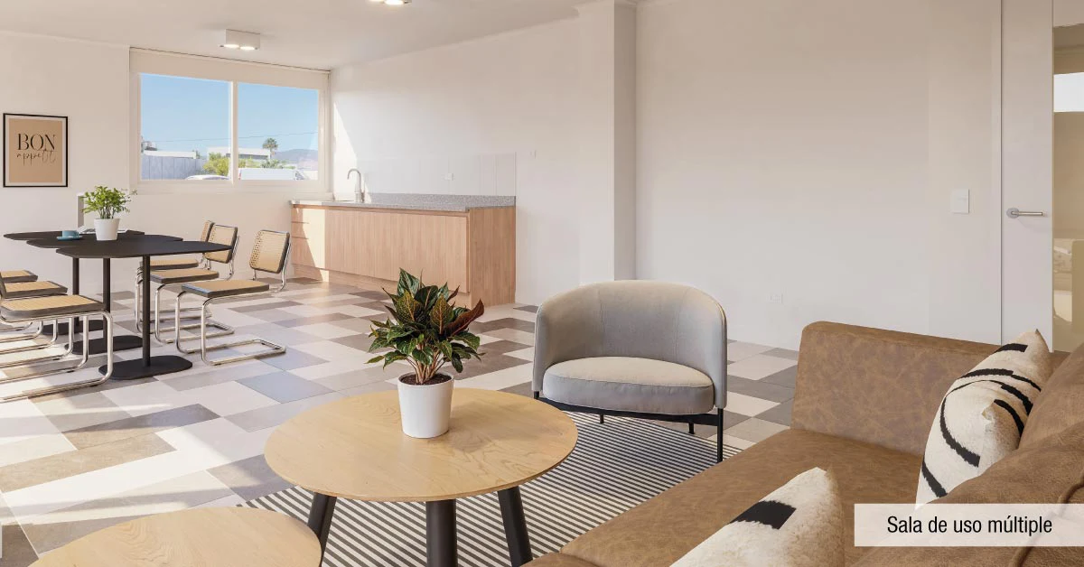 Espaciosa sala de uso múltiple, ideal para eventos en Condominio Jesús Rivera 3, Coquimbo.