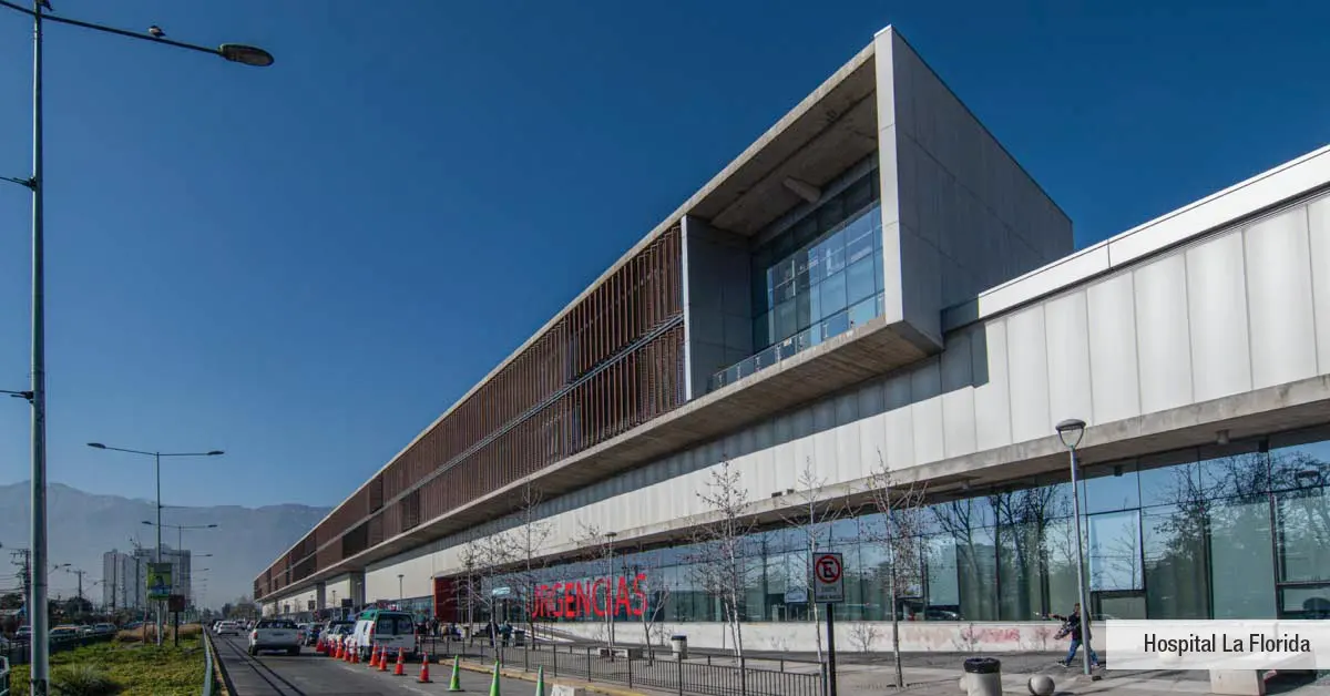 Hospital de La Florida, gran infraestructura de salud pública cercana a Edificio Lía Aguirre.