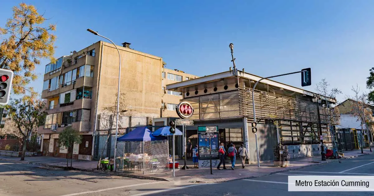 Metro Cumming cerca de Edificio Pedro de la Barra en Santiago Centro, mostrando excelente conectividad.