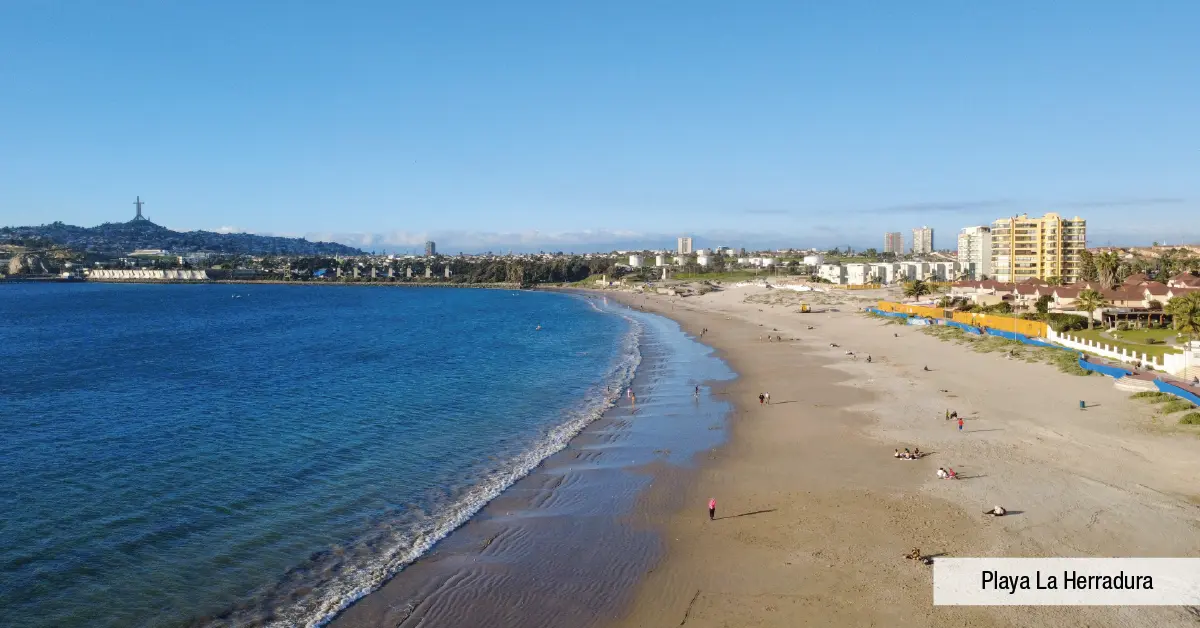 Extensa orilla de Playa La Herradura, atractivo natural cerca de Condominio Jesús Rivera 3, Coquimbo.