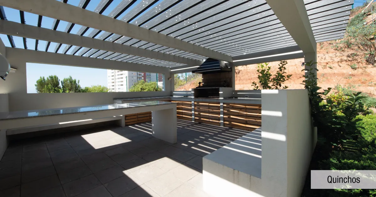 Quinchos equipados con espectacular vista en Condominio Parque Marañón, Viña del Mar.