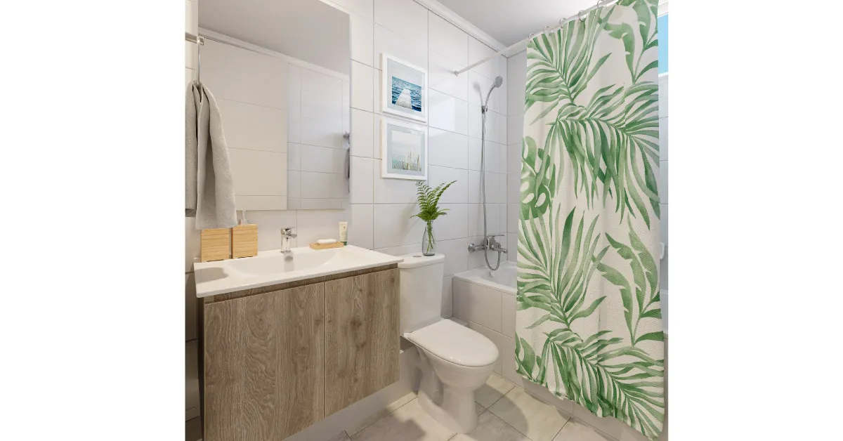 Baño con piso gres porcelánico y vanitorio en Edificio Álvarez Oriente, Viña del Mar.