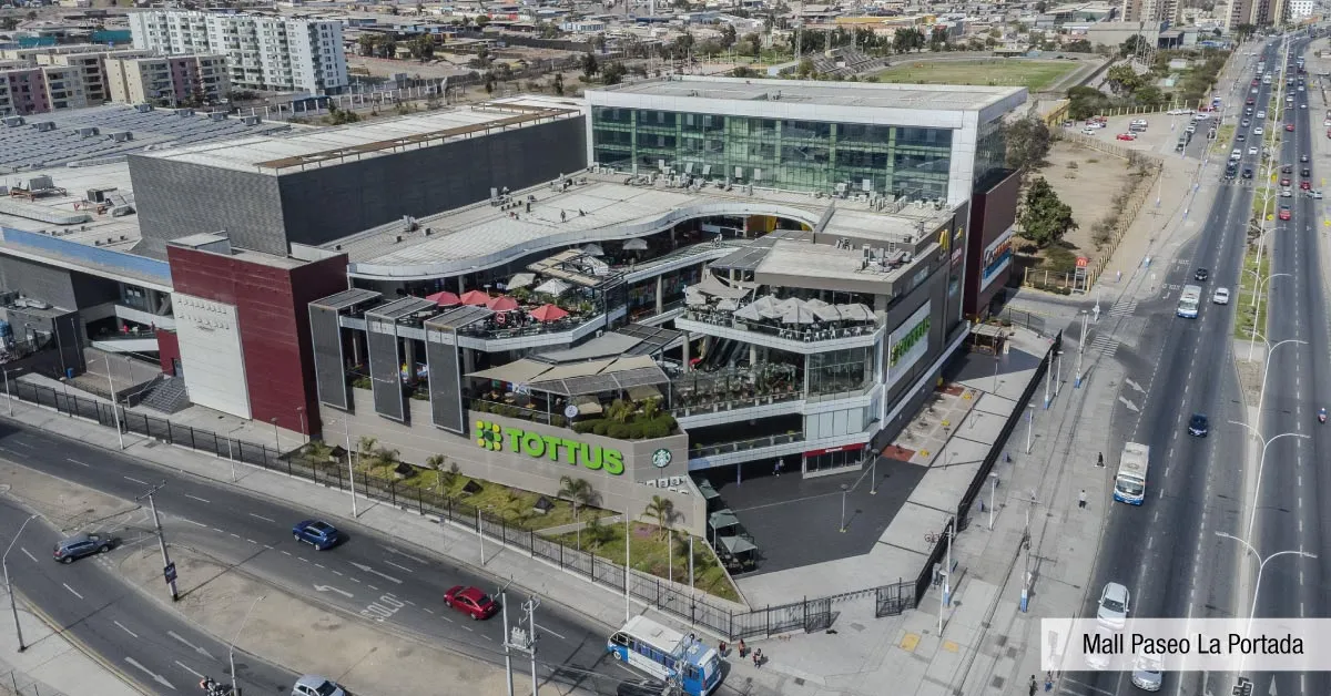 Mall Paseo La Portada cercano a Condominio Trocadero en Antofagasta, destacando tiendas y servicios.