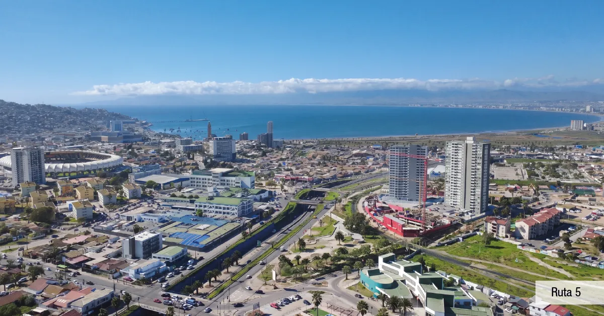 Ruta 5 con excelente conectividad vial hacia el proyecto Condominio Jesús Rivera 3, Coquimbo.
