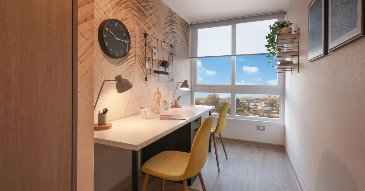 Espacio de oficina en Edificio Pedro de la Barra en Santiago Centro, destacando su piso vinílico SPC.