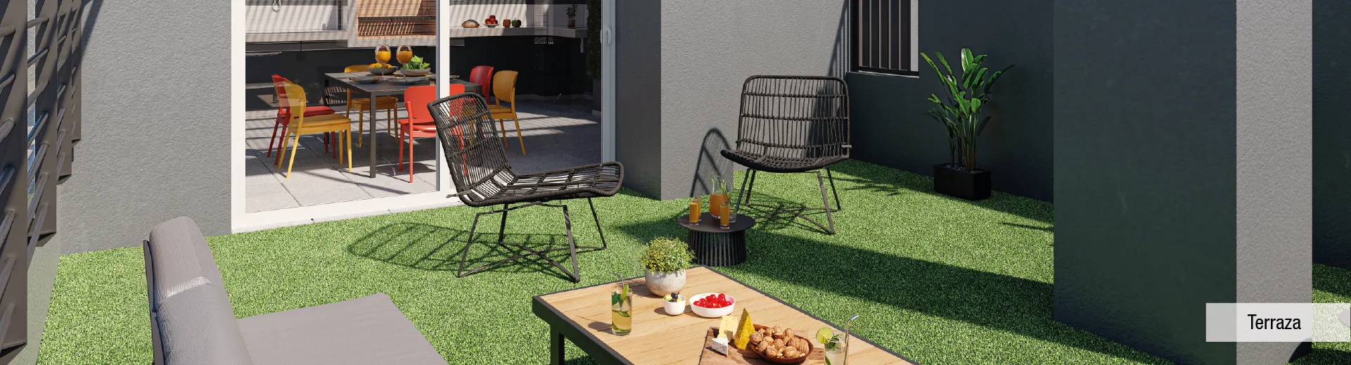 Terraza habitable conectada a los modernos quinchos en el piso 26 de Edificio Dieciocho de Septiembre, Iquique.