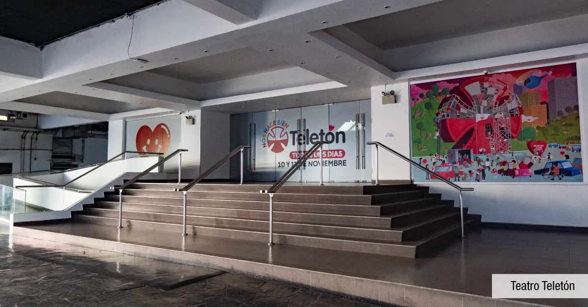 Teatro Teletón cercano a Edificio Pedro de la Barra en Santiago Centro, destacando cultura y eventos.